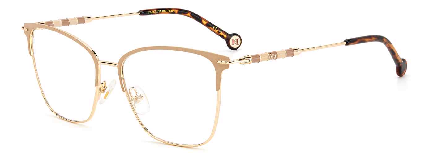 Carolina Herrera CH-0040 square eyeglasses in Gold Nude