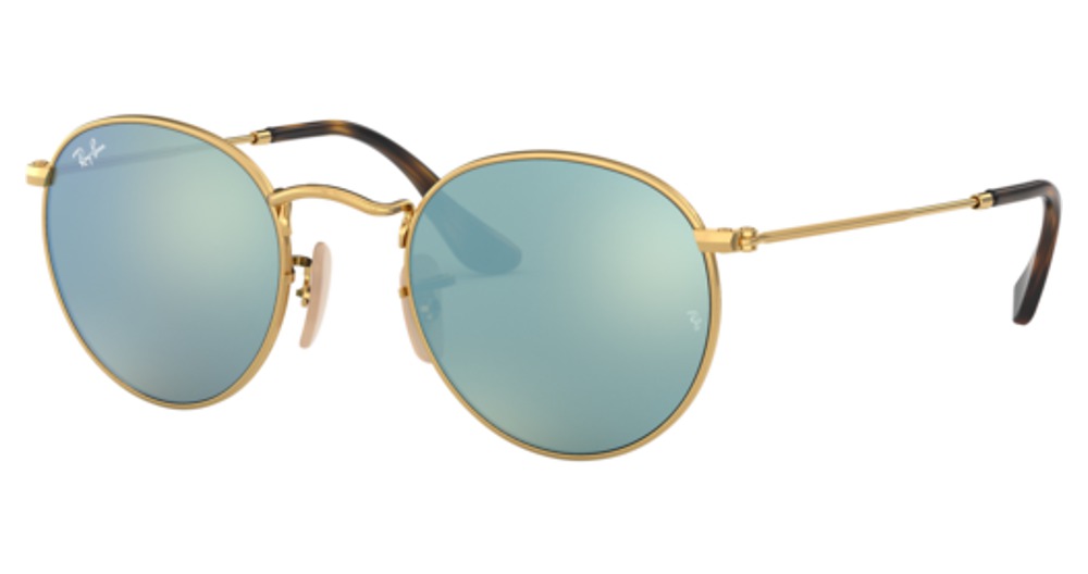 Ray-Ban RB3447N ROUND METAL round sunglasses in Arista/Grey Flash