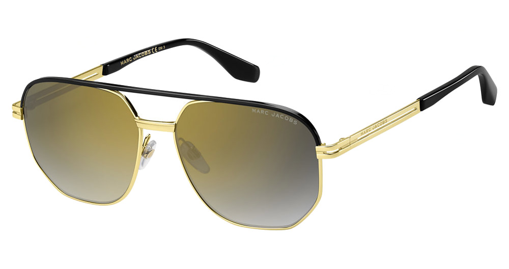 Marc Jacobs MARC 469/S rectangle sunglasses in Gold Blck/Grey Shaded Gold Mirror
