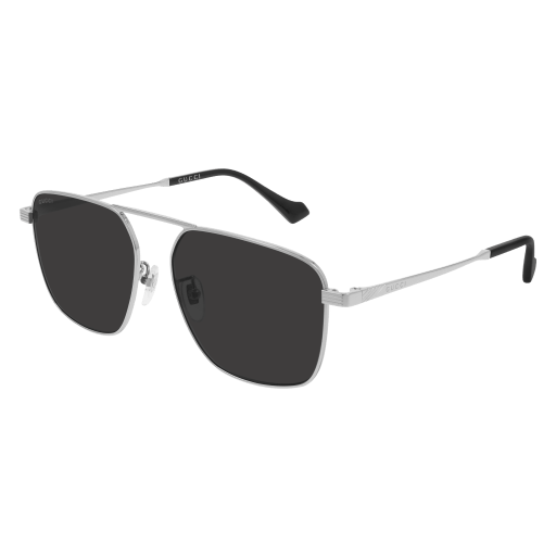 Gucci GG0743S aviator sunglasses in Silver Silver Grey/Nylon