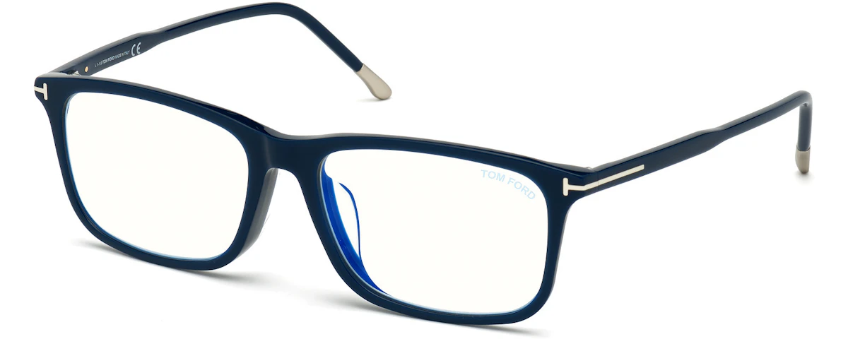 Shiny Navy Blue W. Shiny Palladium Temple Tips/ Blue Block Lenses
