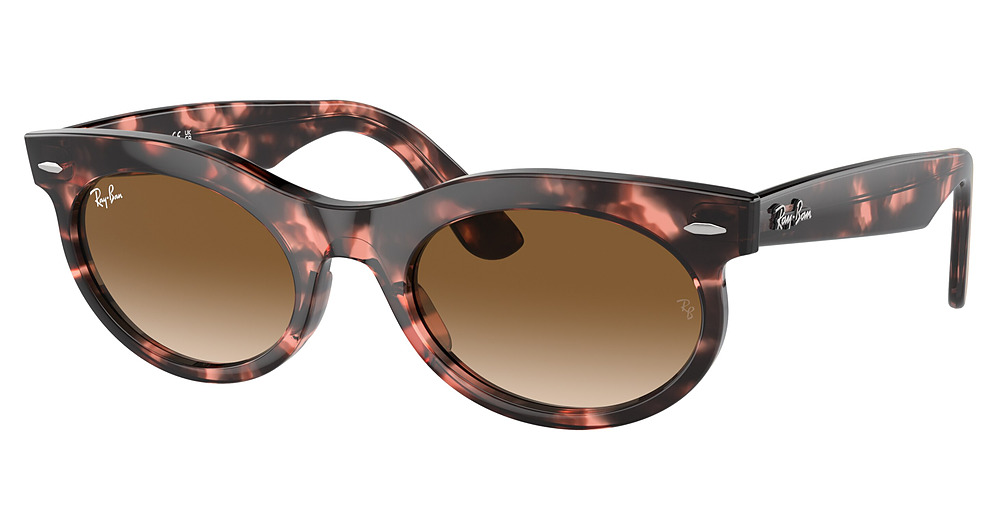 Ray-Ban RB2242F WAYFARER OVAL sunglasses in Pink Havana/Clear Gradient Brown