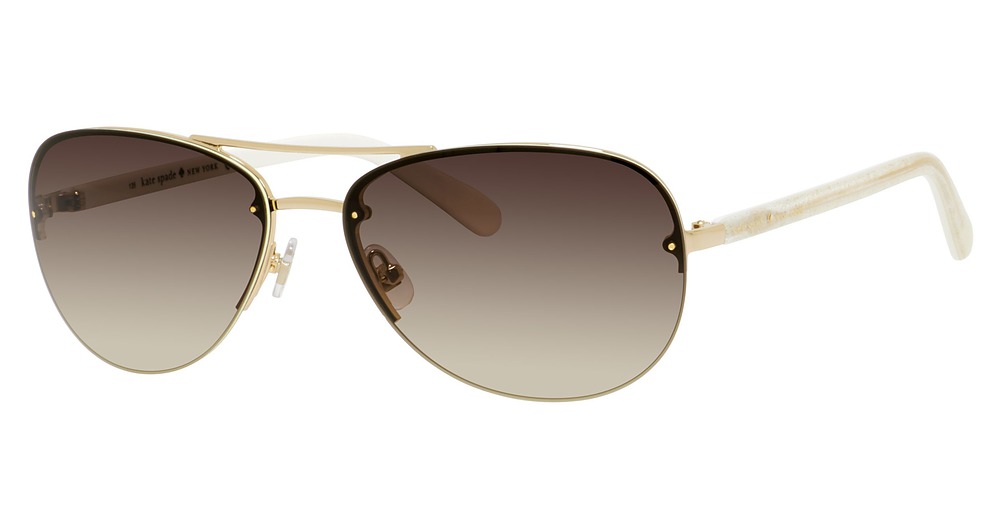 Kate Spade Beryl/S aviator sunglasses in Rose Gold/Brown Gradient