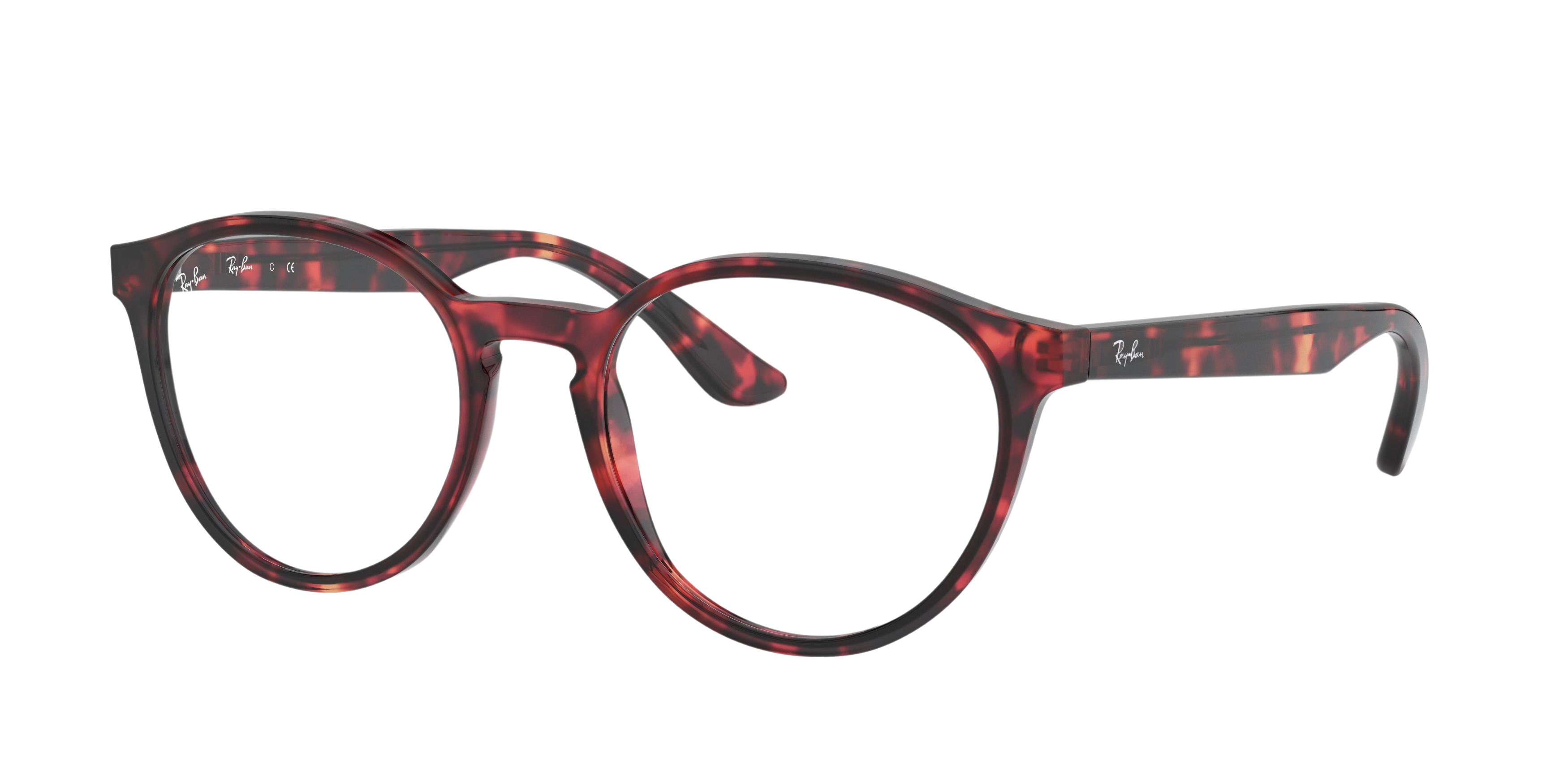 Ray-Ban RX5380F round eyeglasses in Havana Opal Pink
