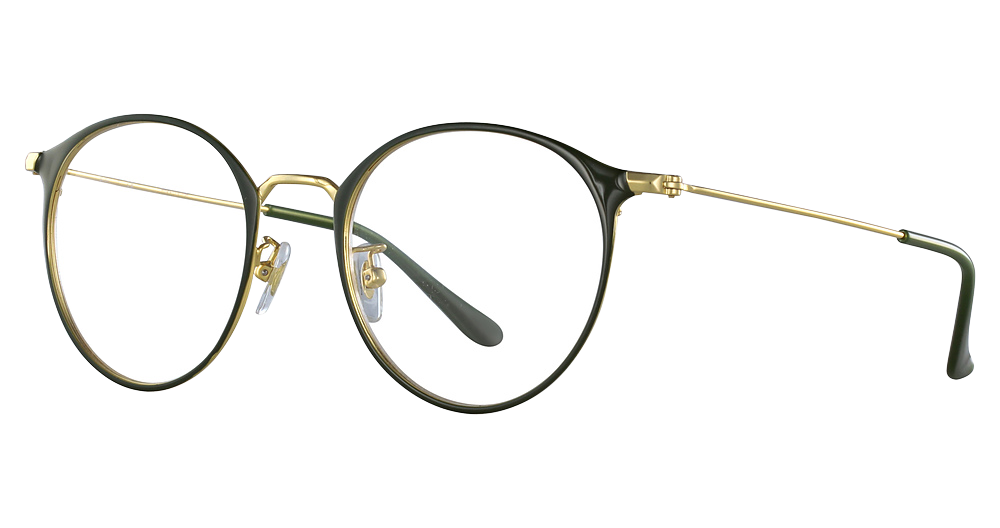 Ray-Ban RX6378F round eyeglasses in Gold/Green