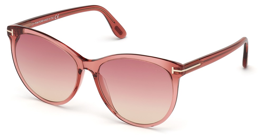 Tom Ford FT0787 round sunglasses in Shiny Pink/Gradient Bordeaux