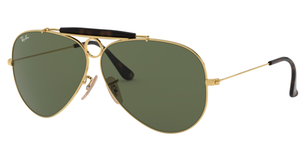 Ray-Ban RB3138 SHOOTER aviator sunglasses in Arista/G 15 Green
