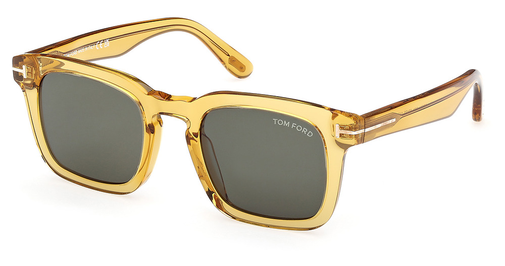 Tom Ford FT0751 square sunglasses in Shiny Yellow/Green