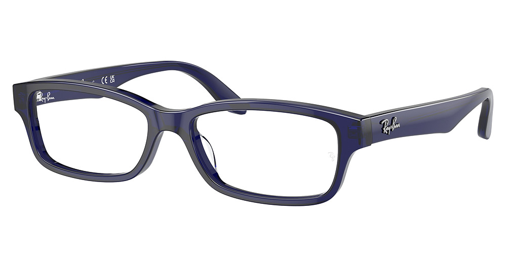 Ray-Ban RX5415D round eyeglasses in Transparent Blue