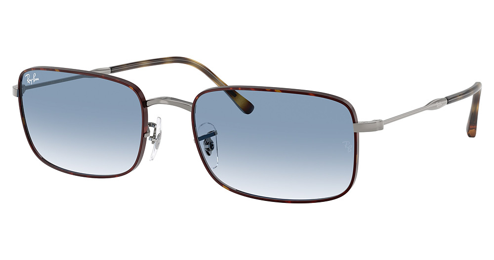 HAVANA ON GUNMETAL / CLEAR GRADIENT BLUE