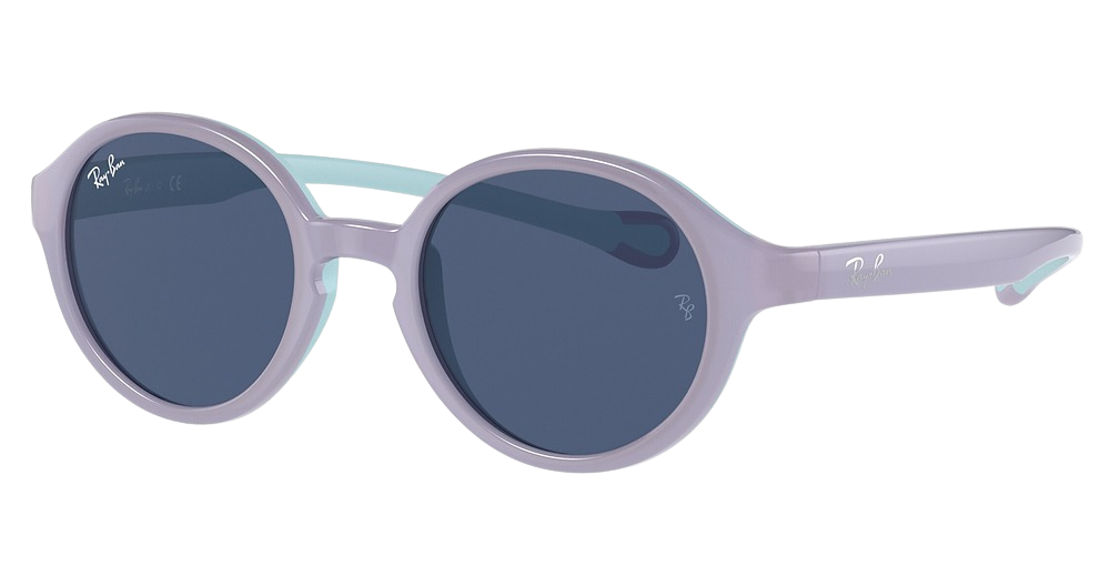 Ray-Ban RJ9075SF round sunglasses in Violet on Rubber Light B/Dark Blue