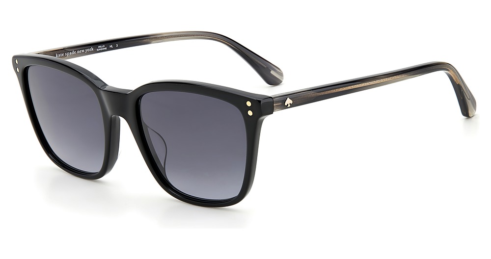 Kate Spade PAVIA/G/S square sunglasses in Black/Grey Shaded