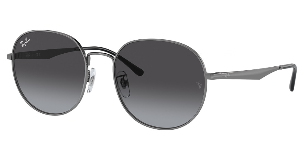 Ray-Ban RB3727D round sunglasses in Gunmetal/Grey Gradient