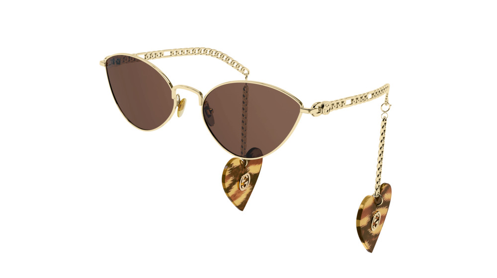 Gucci GG0977S cateye sunglasses in Gold With Brown Lenses