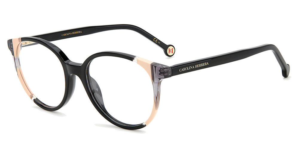 Carolina Herrera CH 0067 round eyeglasses in Blacknude