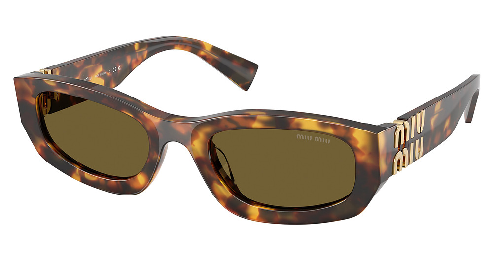 Miu Miu MU B04S round sunglasses in Havana Honey/Dark Brown