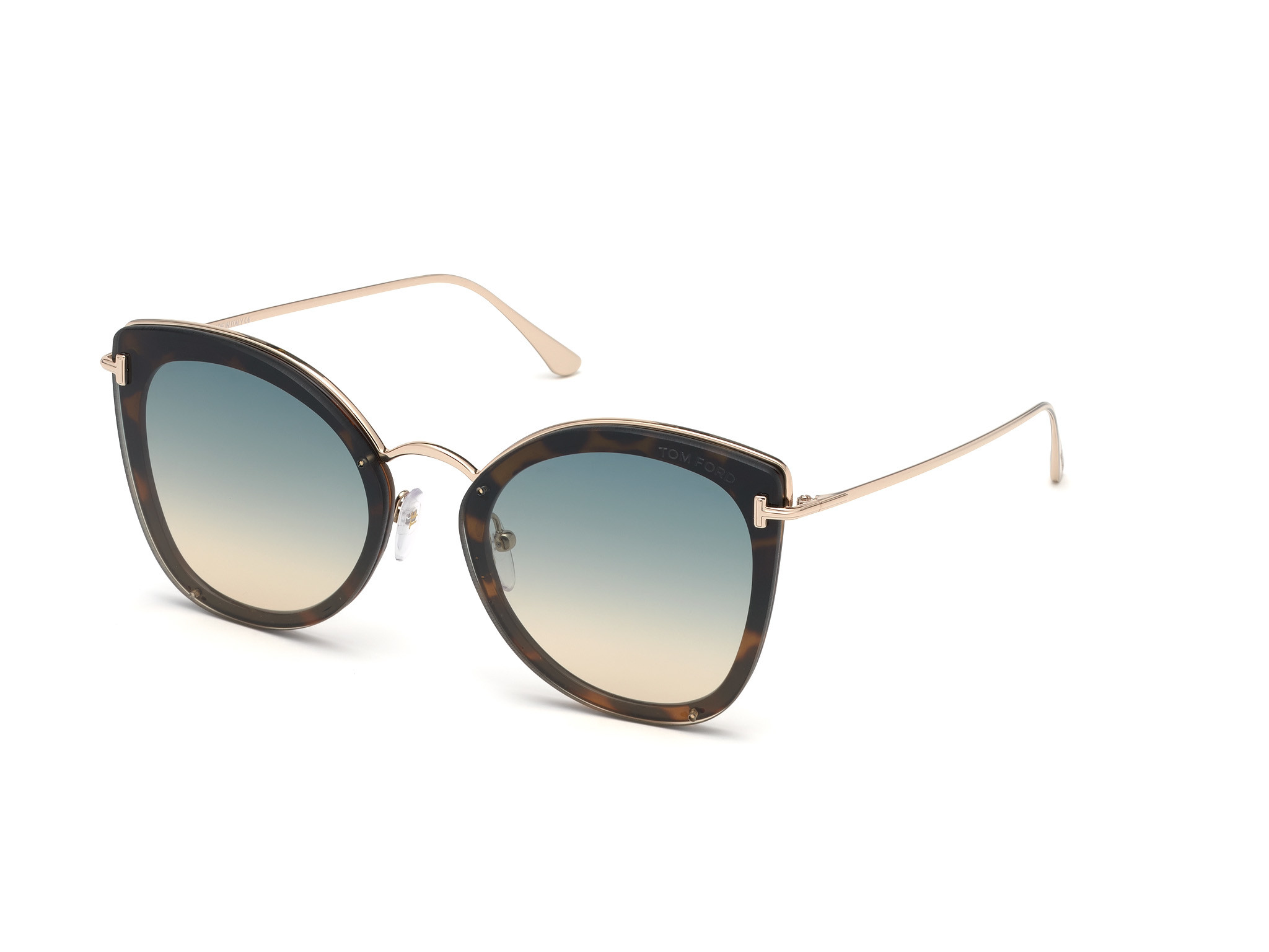 Tom Ford FT0657 Charlotte cateye sunglasses in Shiny Blonde Havana, Shiny Rose
