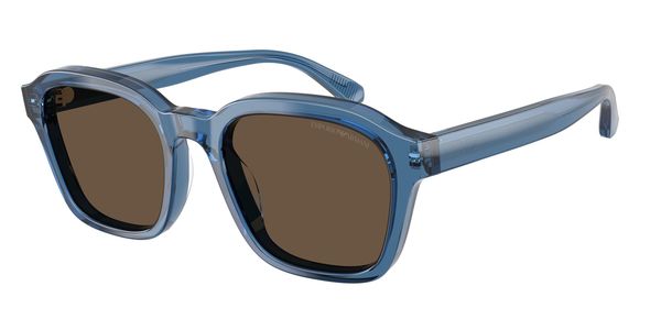 SHINY TRANSPARENT BLUE / SOLID BROWN