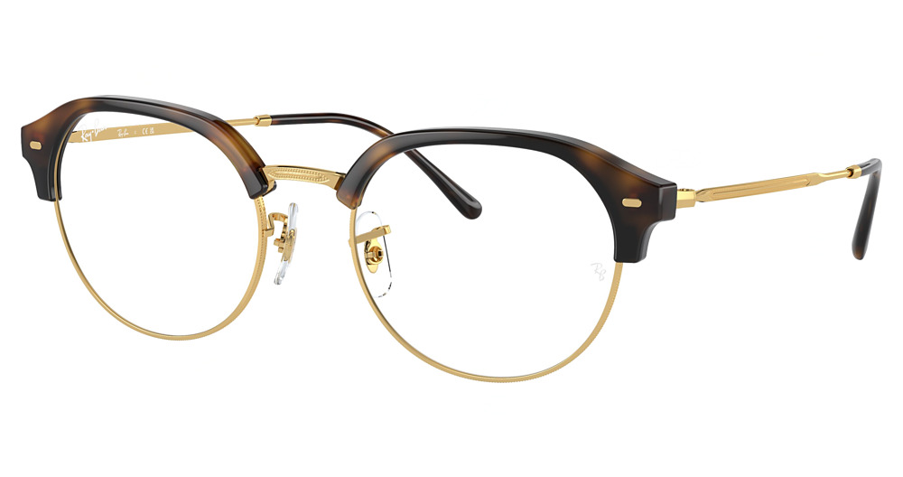Ray-Ban RX7229 round eyeglasses in Havana on Arista