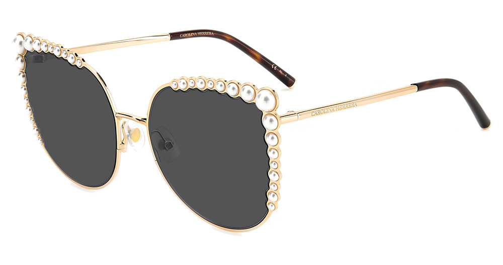 Carolina Herrera HER 0076/S square sunglasses in Rose Gold/Grey