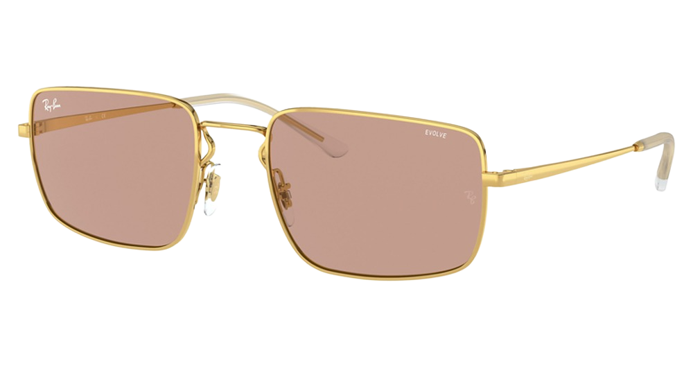 Ray-Ban RB3669 rectangle sunglasses in Arista/Evolve Photo Brown