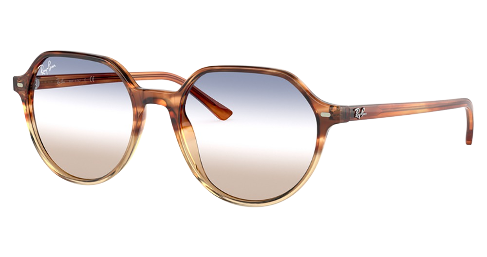 Ray-Ban RB2195 THALIA round sunglasses in Gradient Light Brown Havana
