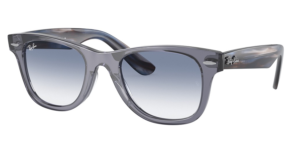 Ray-Ban RJ9066S JUNIOR WAYFARER round sunglasses in Trasparent Blue/Clear Gradient Light Blue