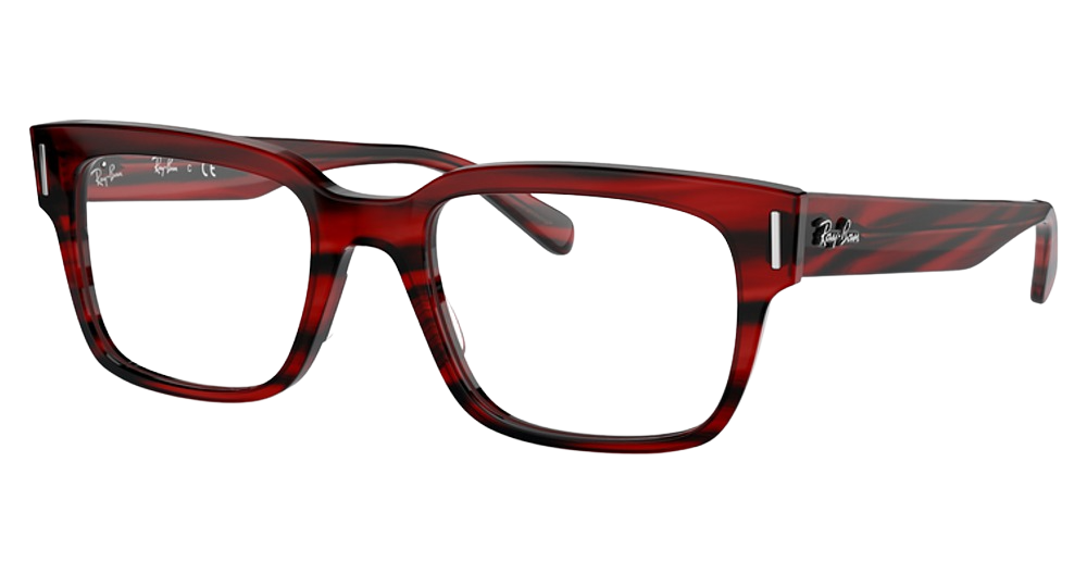 Ray-Ban RX5388 JEFFREY square eyeglasses in Striped Red
