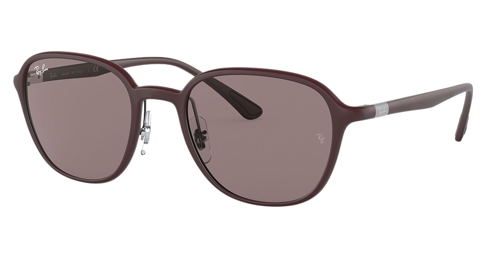 Ray-Ban RB4341 round sunglasses in Sanding Dark Violet/Violet