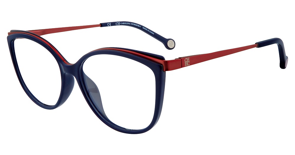 Carolina Herrera VHE783K round eyeglasses in Navy 07 Af