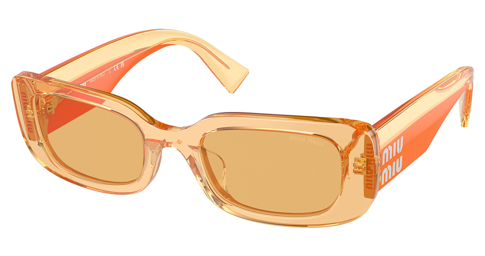Miu Miu MU 08YS round sunglasses in Orange/Light Orange