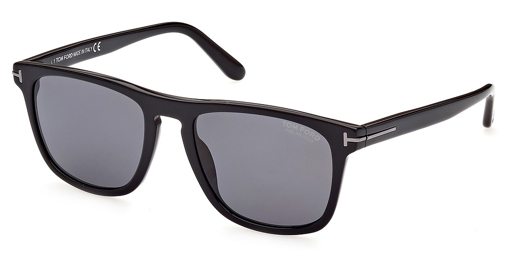 Tom Ford FT0930-N square sunglasses in Shiny Black/Smoke Polarized