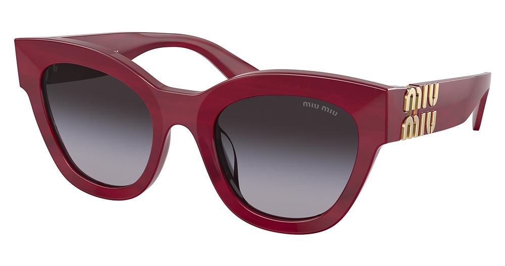 Miu Miu MU 01YS round sunglasses in Bordeaux/Grey Gradient