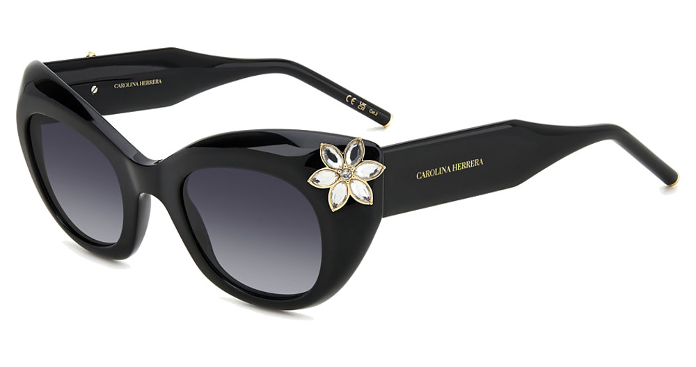 Carolina Herrera HER 0215/S cateye sunglasses in Black/Dark Grey Shaded