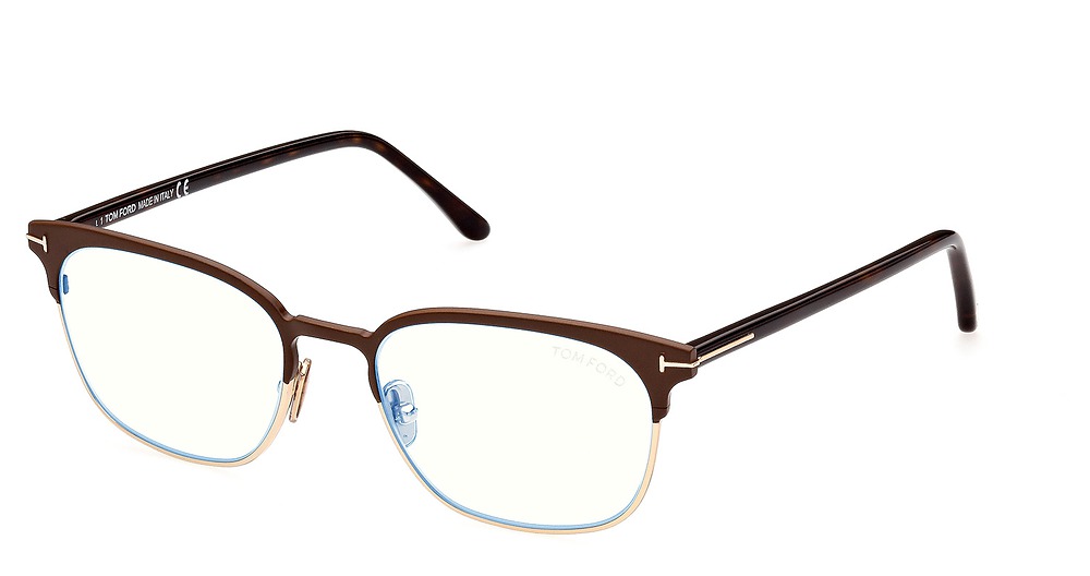 Tom Ford FT5799-B rectangle eyeglasses in Matte Dark Brown