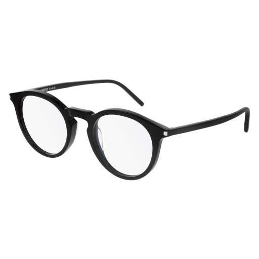 Saint Laurent SL 347 round eyeglasses in Black Black Transparent