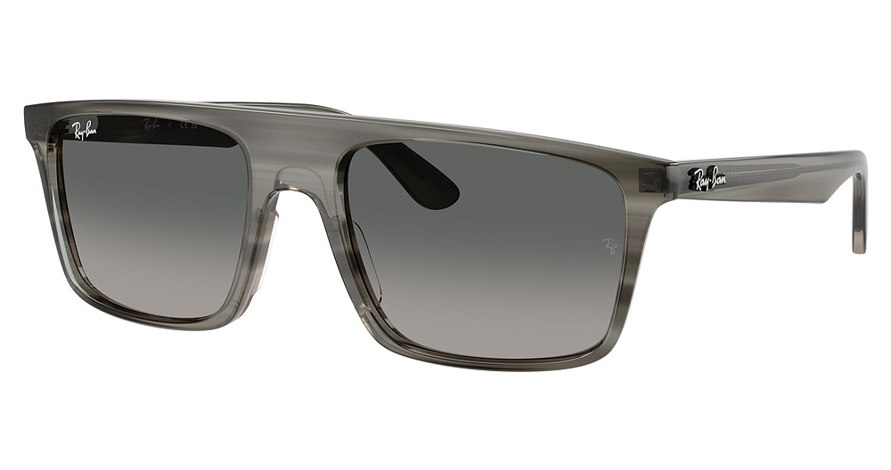 Ray-Ban RB2222F square sunglasses in Striped Grey/Gradient Grey