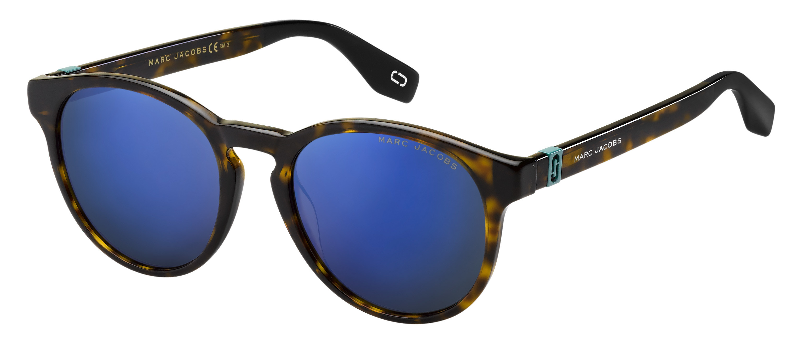 Marc Jacobs Marc 351/S square sunglasses in Dark Havana (Xt Blue Sky Miror)