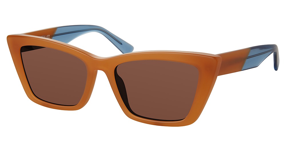 Peach Orange Front, Milky Blue Temples / Brown