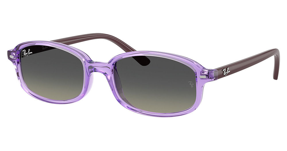 Ray-Ban RJ9132S round sunglasses in Transparent Violet/Gradient Grey
