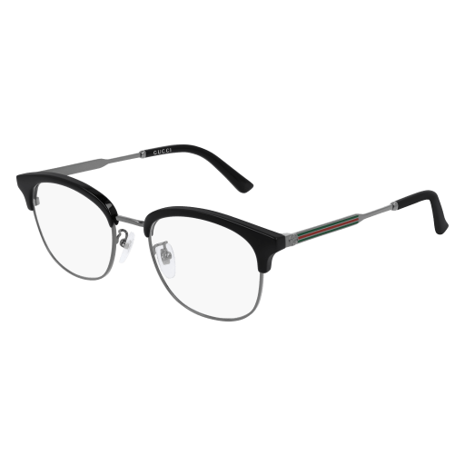 Gucci GG0590OK rectangle eyeglasses in Black Ruthenium Transparent