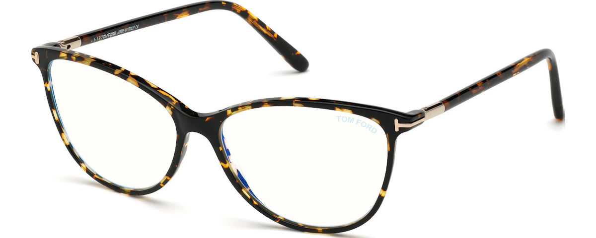 Shiny Dark Havana W. Shiny Rose Gold Details/ Blue Block Lenses