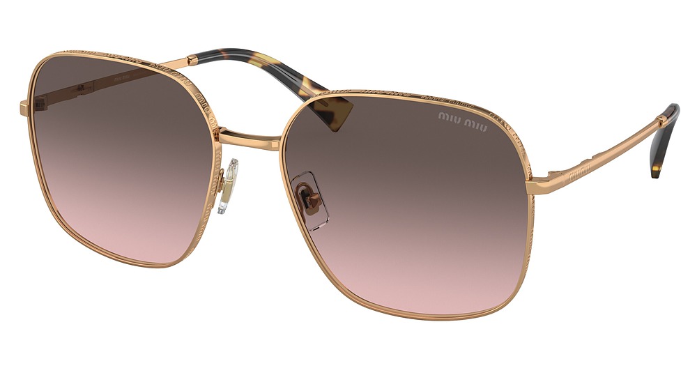 Miu Miu MU 50YS square sunglasses in Antique Gold/Pink Gradient Grey