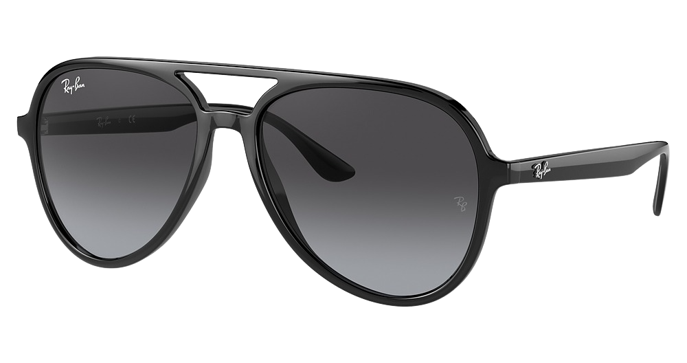 Ray-Ban RB4376F aviator sunglasses in Black/Grey Gradient
