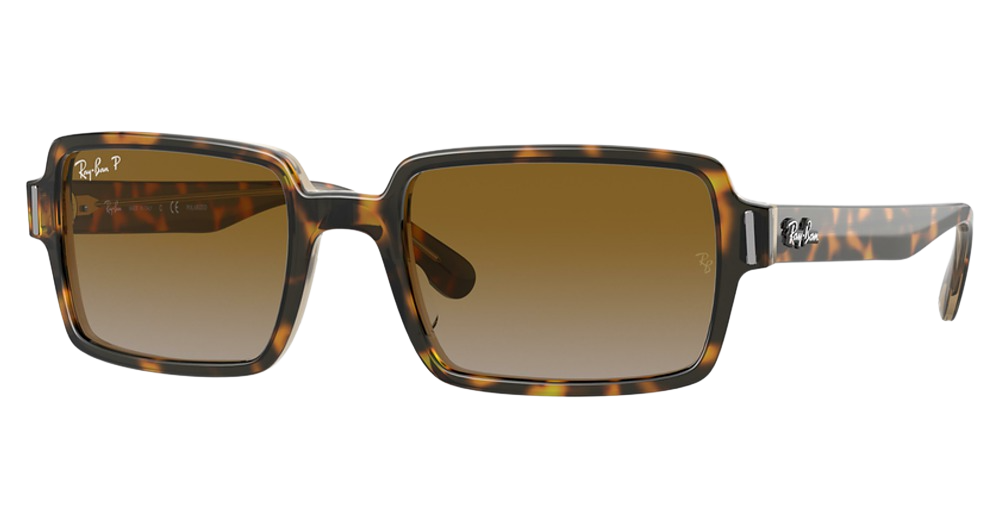 Ray-Ban RB2189 square sunglasses in Havana on Transparent Brown