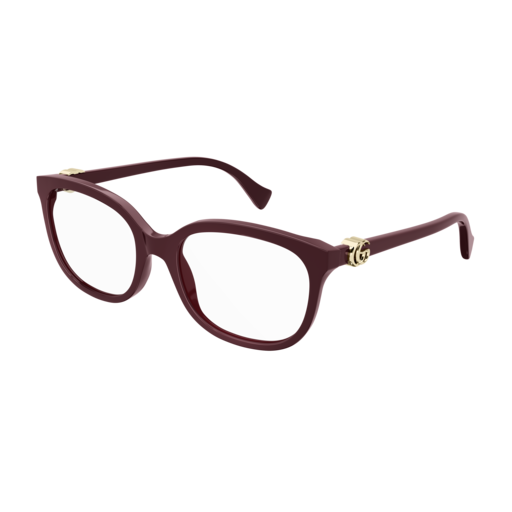 Gucci GG1075O round eyeglasses in Burgundy Burgundy Transparent