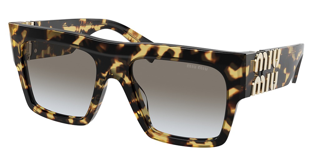Miu Miu MU 10WS square sunglasses in Light Havana/Grey Gradient