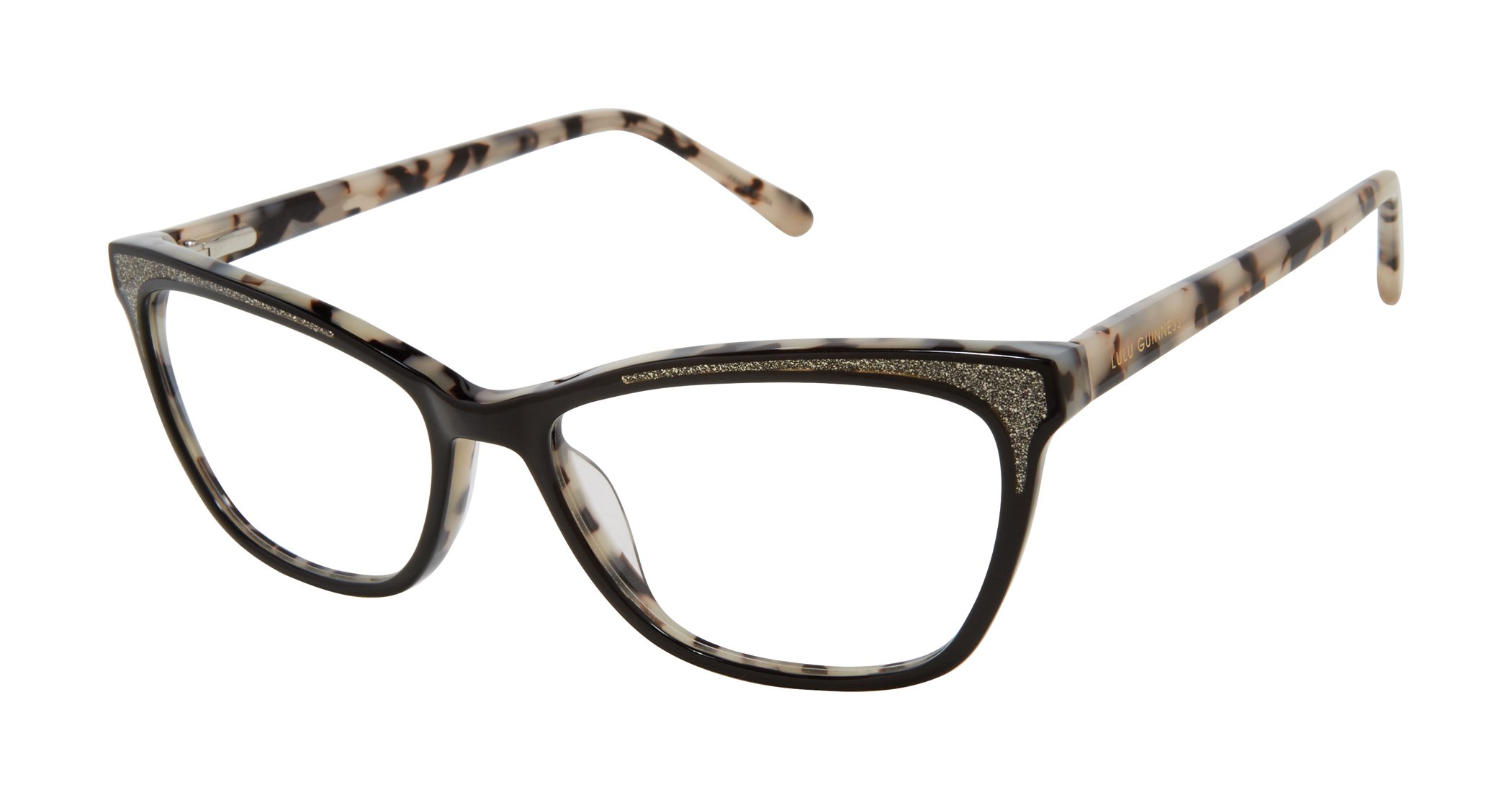 Black/Ivory Tortoise With Gold Glitter