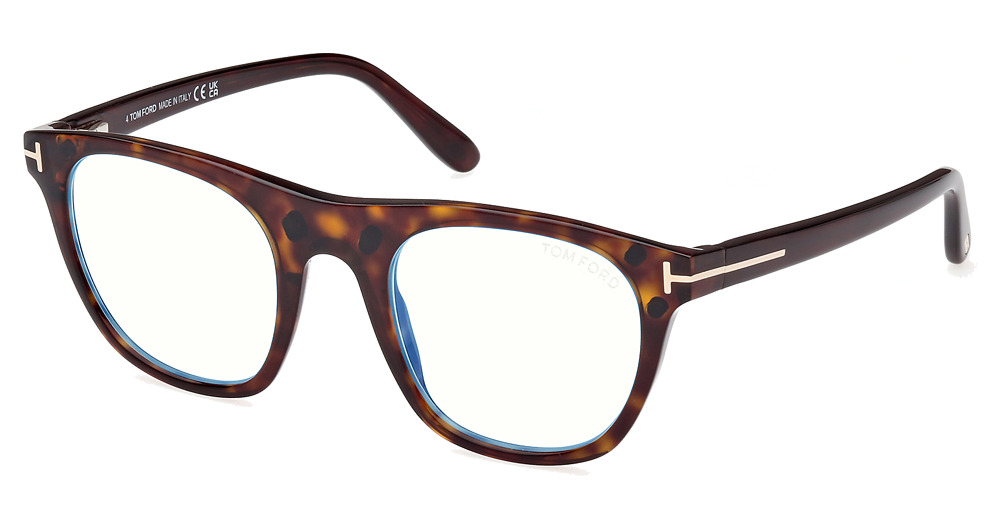 Tom Ford FT5895-B square eyeglasses in Dark Havana