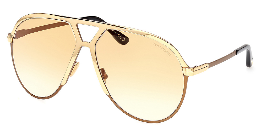 Tom Ford FT1060 aviator sunglasses in Shiny Deep Gold/Gradient Brown